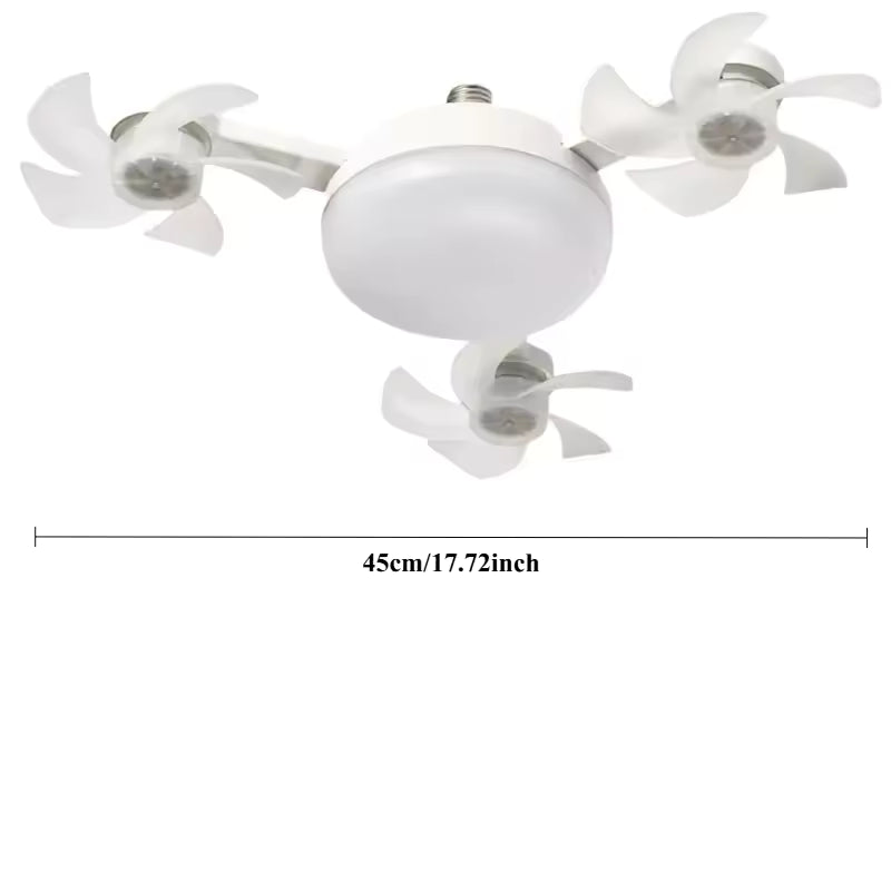 Socket Ceiling Fan with Light & Remote Control