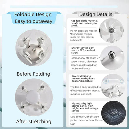 Socket Ceiling Fan with Light & Remote Control
