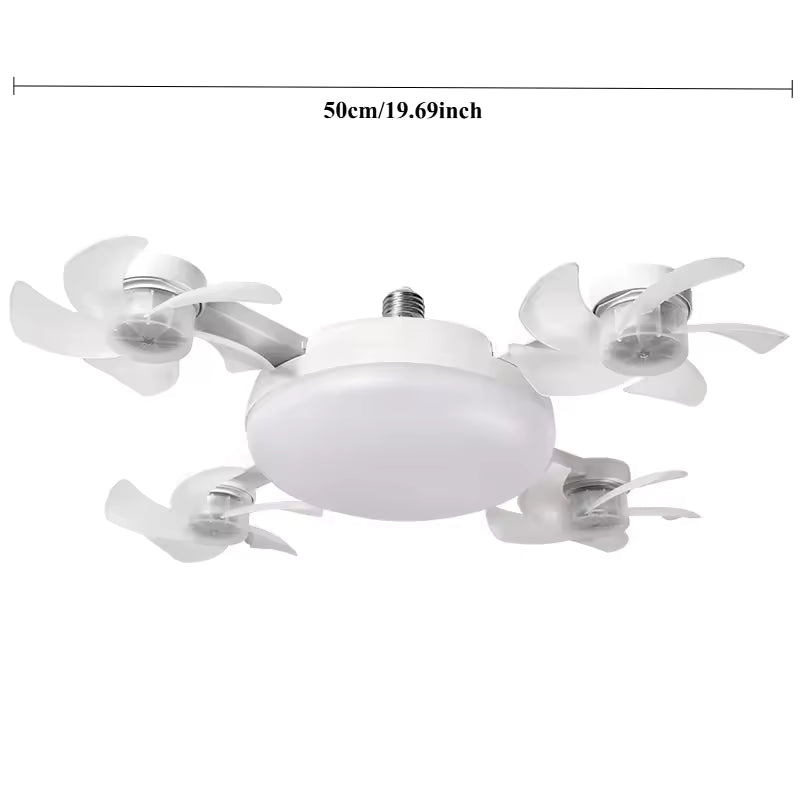 Socket Ceiling Fan with Light & Remote Control