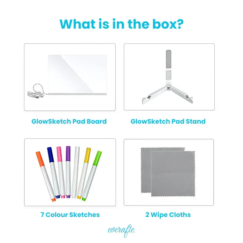 GlowSketch Pro LED Writing Board with 7 Vibrant Color Markers
